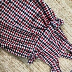 Charming plaid classic pattern overalls